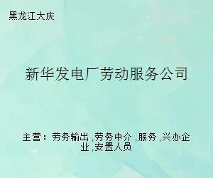 新华发电厂劳动服务公司 专业职业中介服务的领航者
